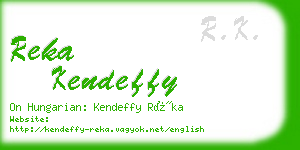 reka kendeffy business card